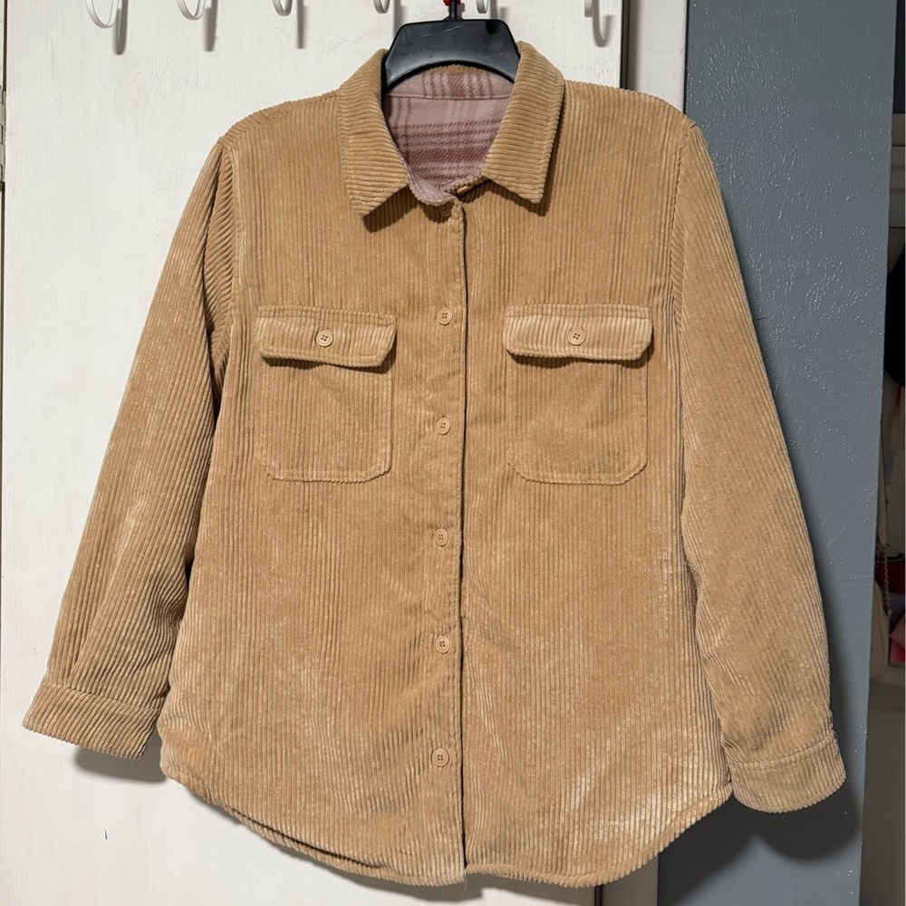 Love Tree Corduroy Reversible Brown Jacket